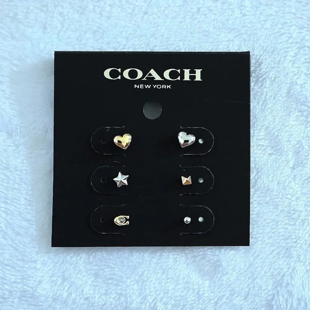 Coach Multi Mismatched Earring Set